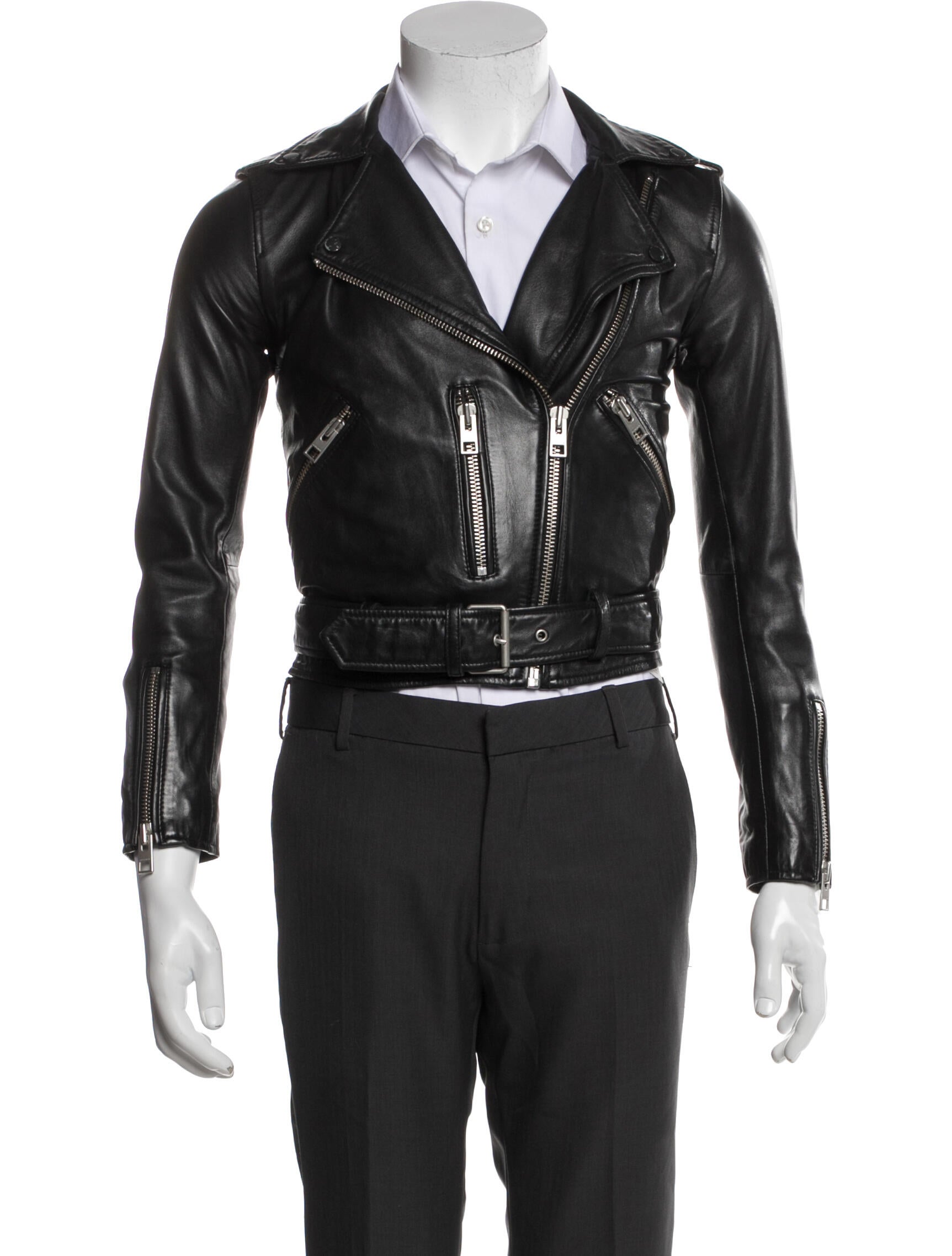 AllSaints Leather Printed Moto Jacket