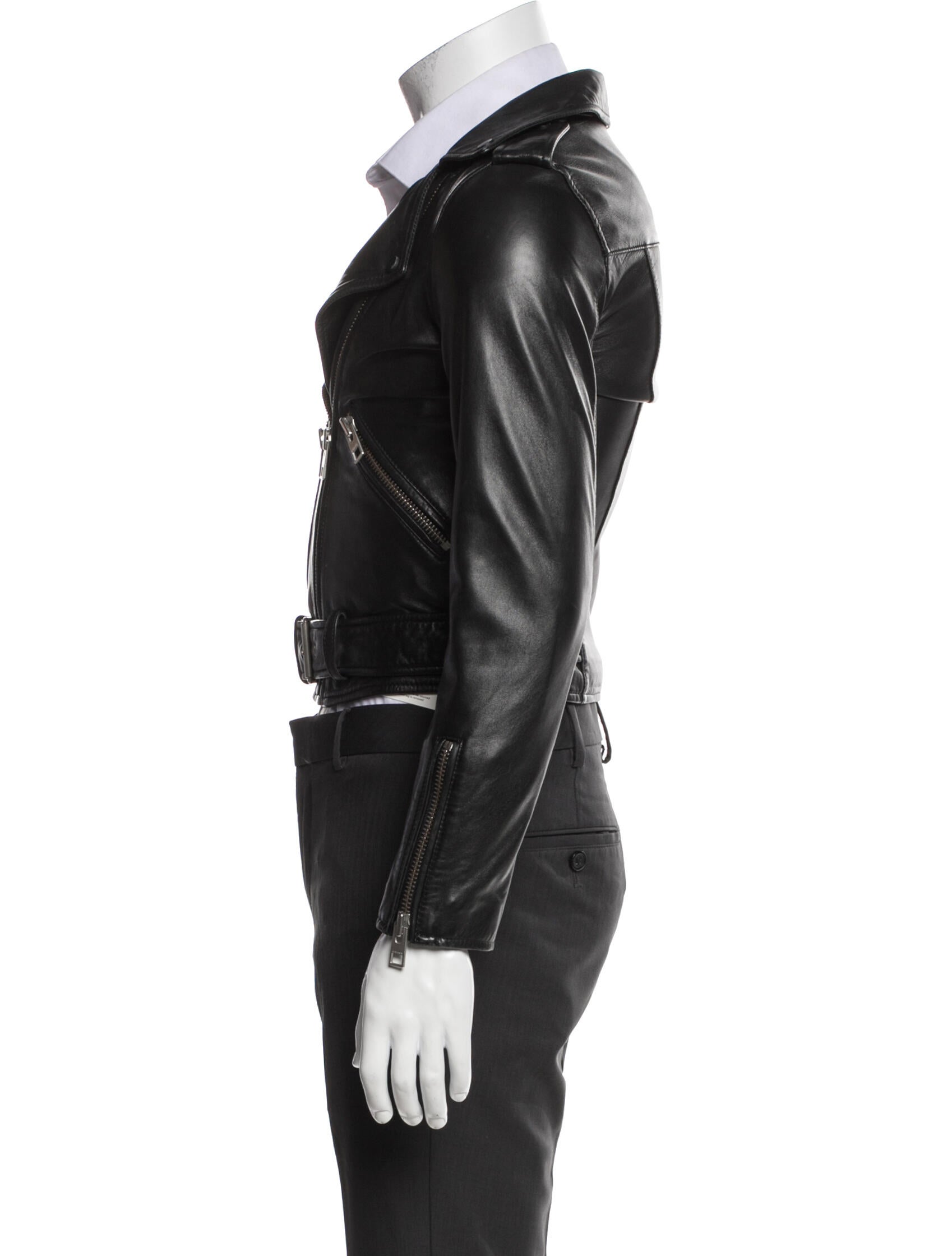 AllSaints Leather Printed Moto Jacket