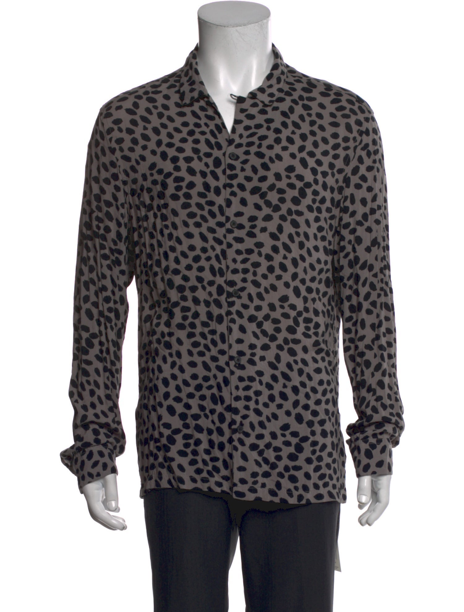 AllSaints Animal Print Long Sleeve Shirt