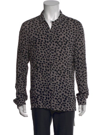 AllSaints Animal Print Long Sleeve Shirt