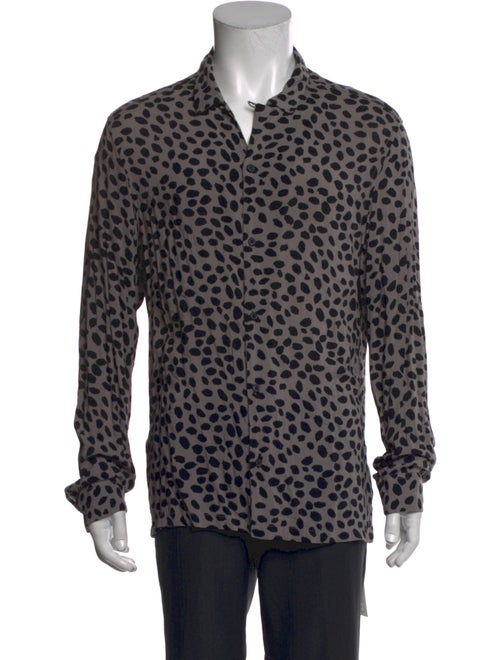 AllSaints Animal Print Long Sleeve Shirt