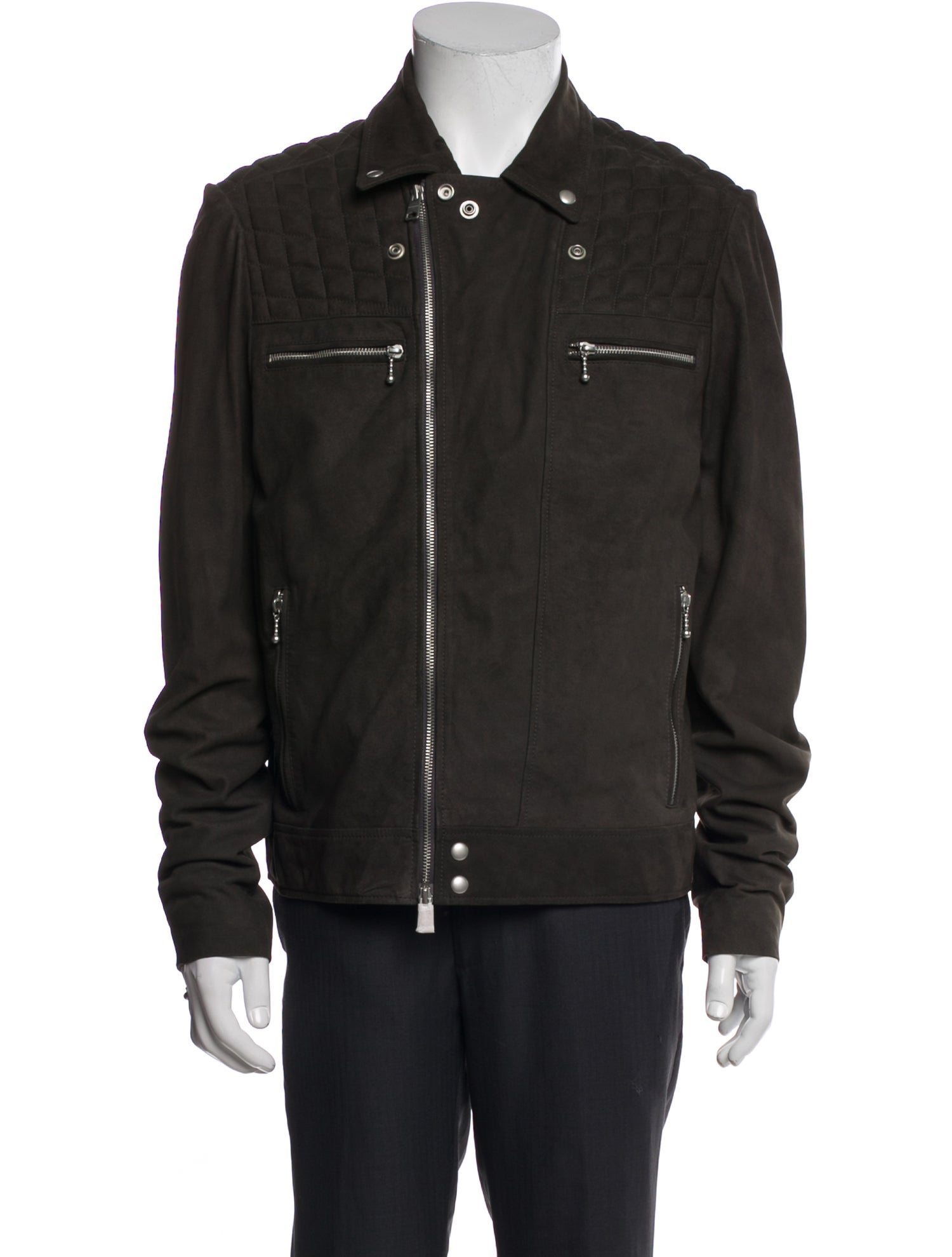 AllSaints Lamb Leather Long Sleeve Western Shirt w/ Tags