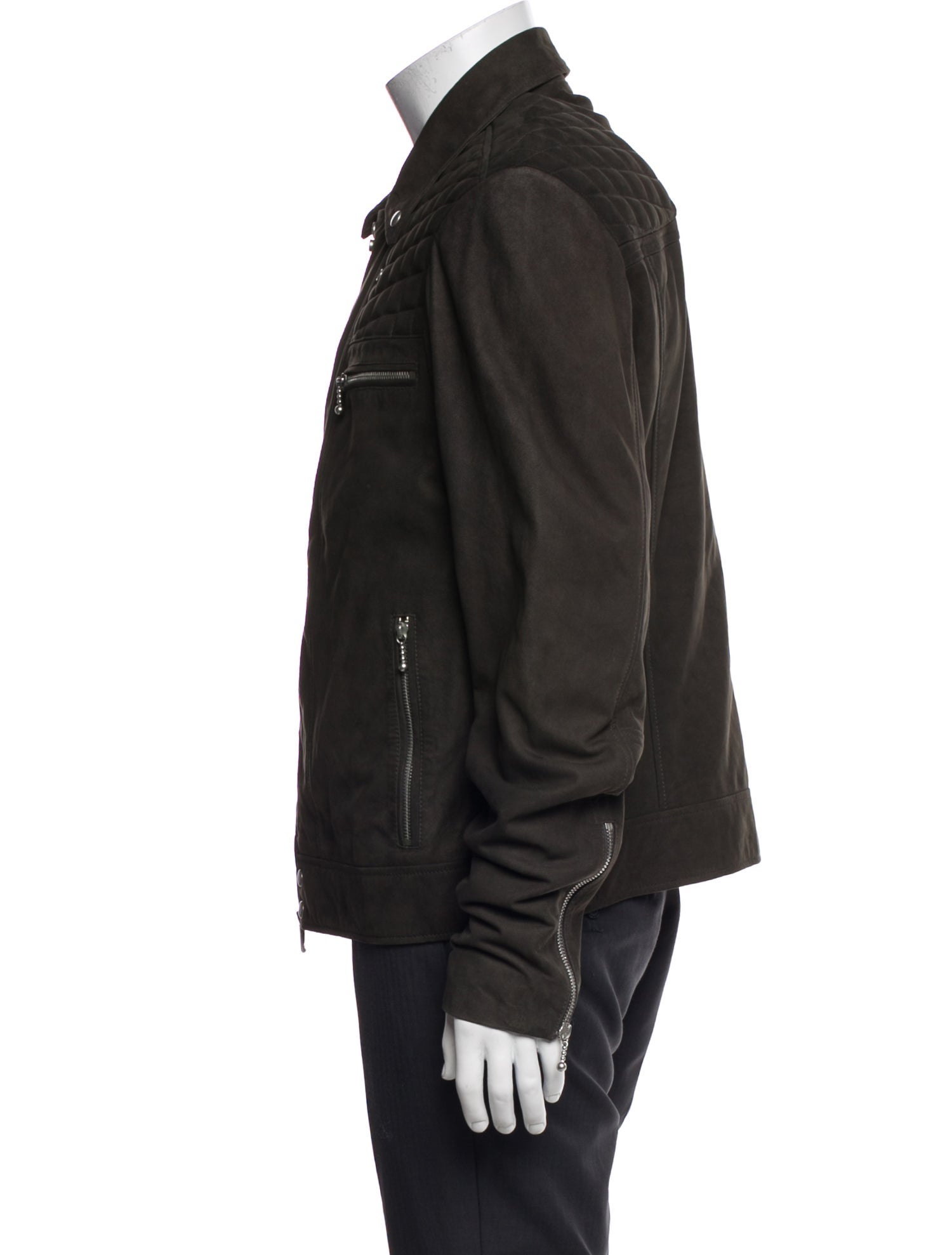 AllSaints Lamb Leather Long Sleeve Western Shirt w/ Tags