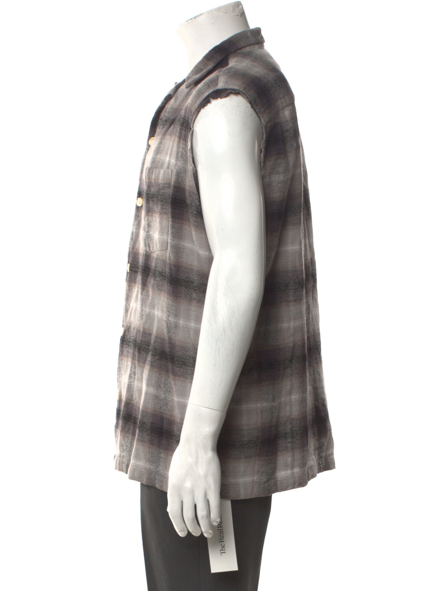 AllSaints Plaid Print Sleeveless Shirt