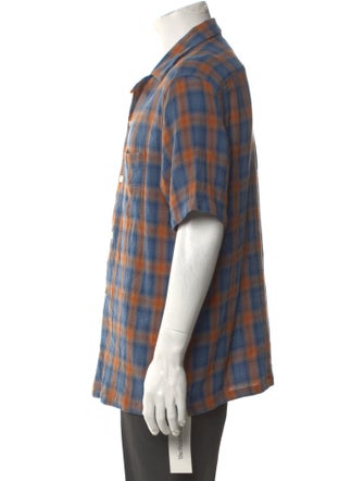 AllSaints Plaid Print Short Sleeve Shirt
