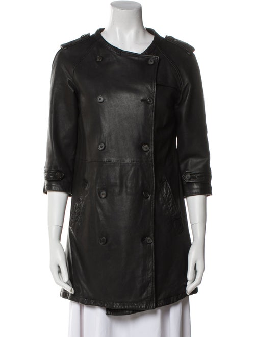 AllSaints Leather Peacoat