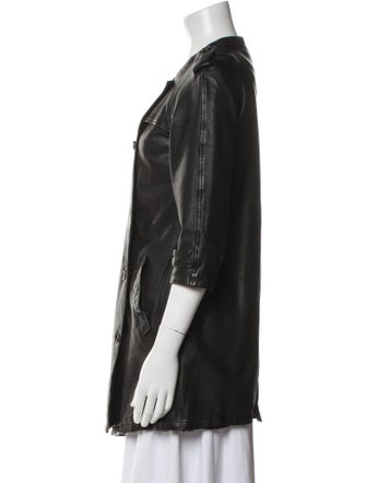 AllSaints Leather Peacoat