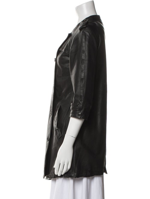 AllSaints Leather Peacoat