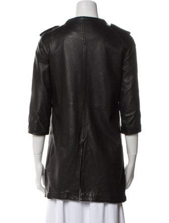 AllSaints Leather Peacoat