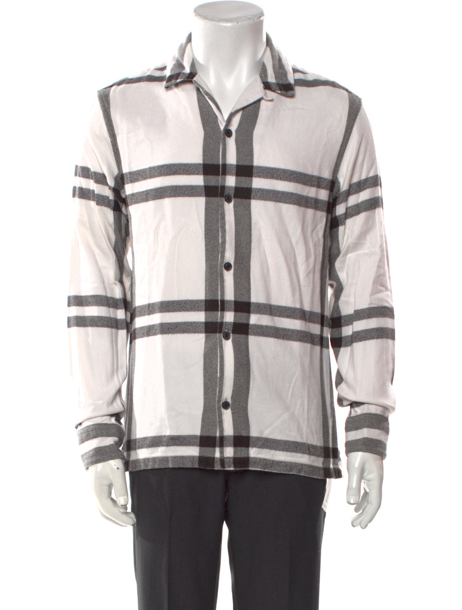 AllSaints Plaid Print Long Sleeve Dress Shirt