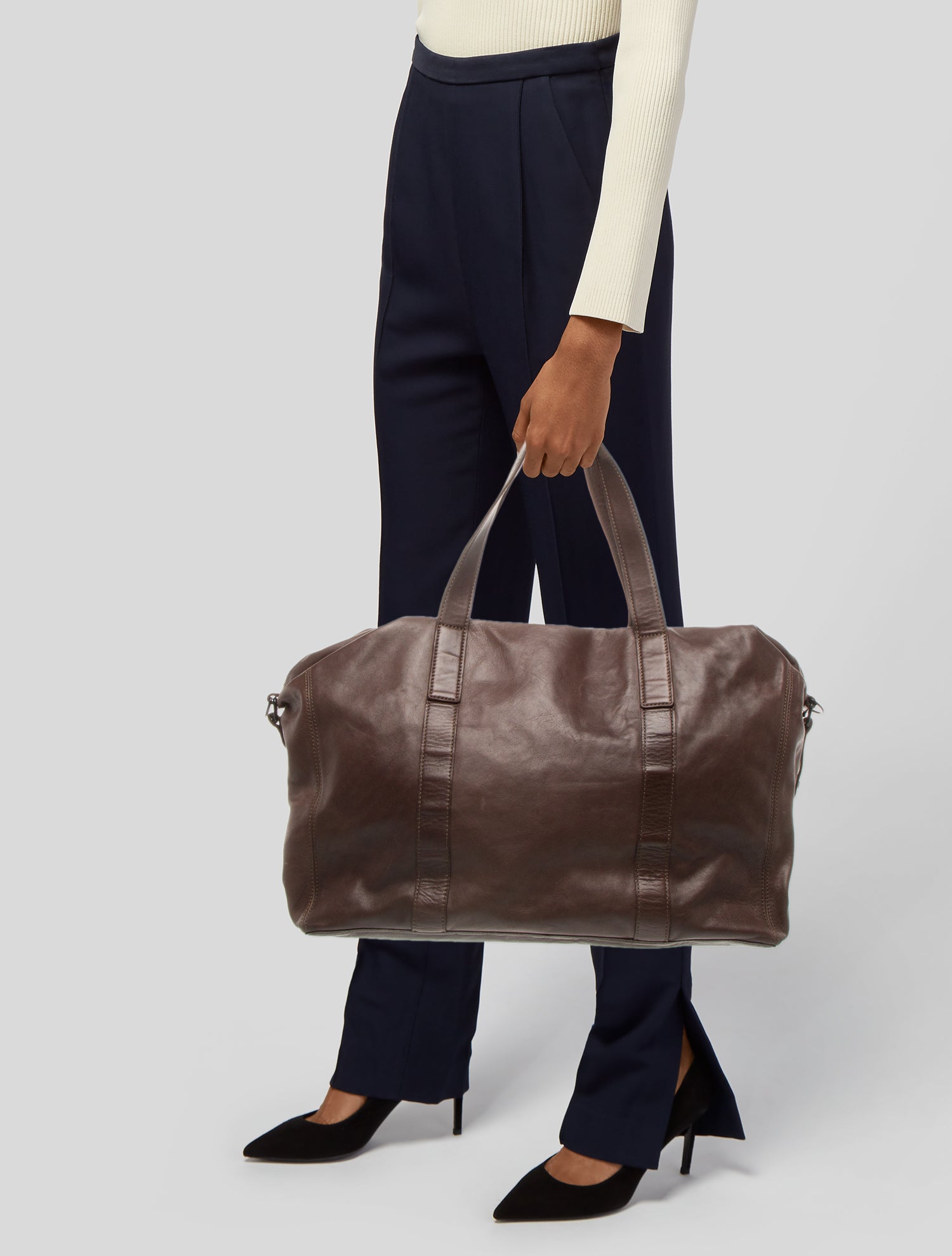 AllSaints Leather Weekender Bag
