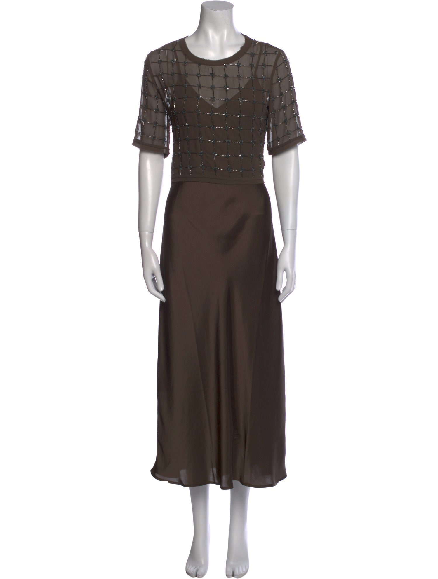 AllSaints Crew Neck Midi Length Dress