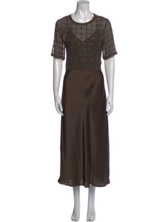 AllSaints Crew Neck Midi Length Dress