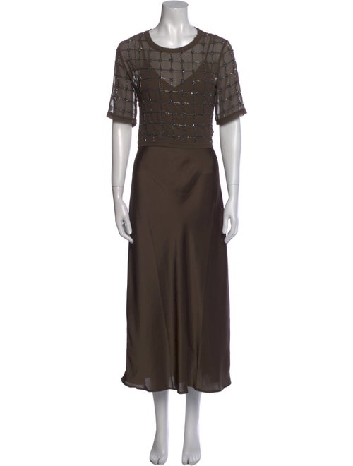 AllSaints Crew Neck Midi Length Dress