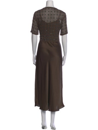 AllSaints Crew Neck Midi Length Dress