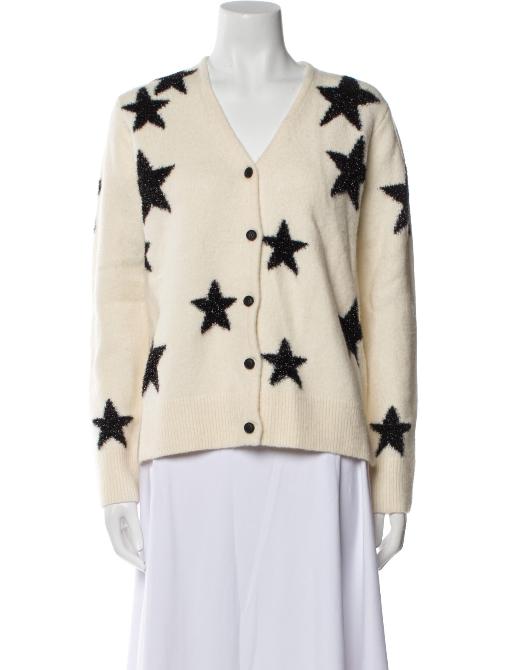 AllSaints Printed V-Neck Sweater