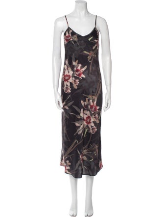 AllSaints Floral Print Long Dress