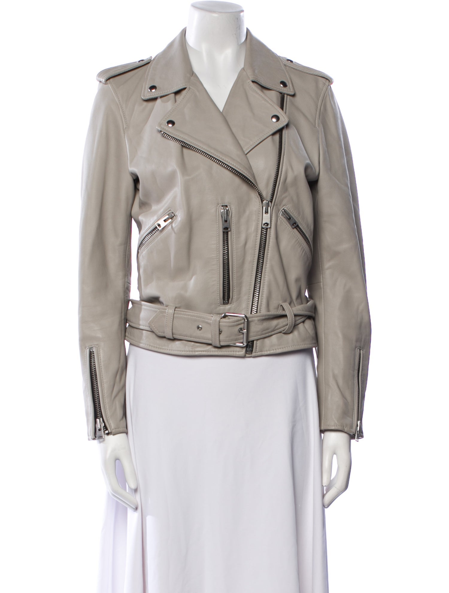 AllSaints Lamb Leather Biker Jacket