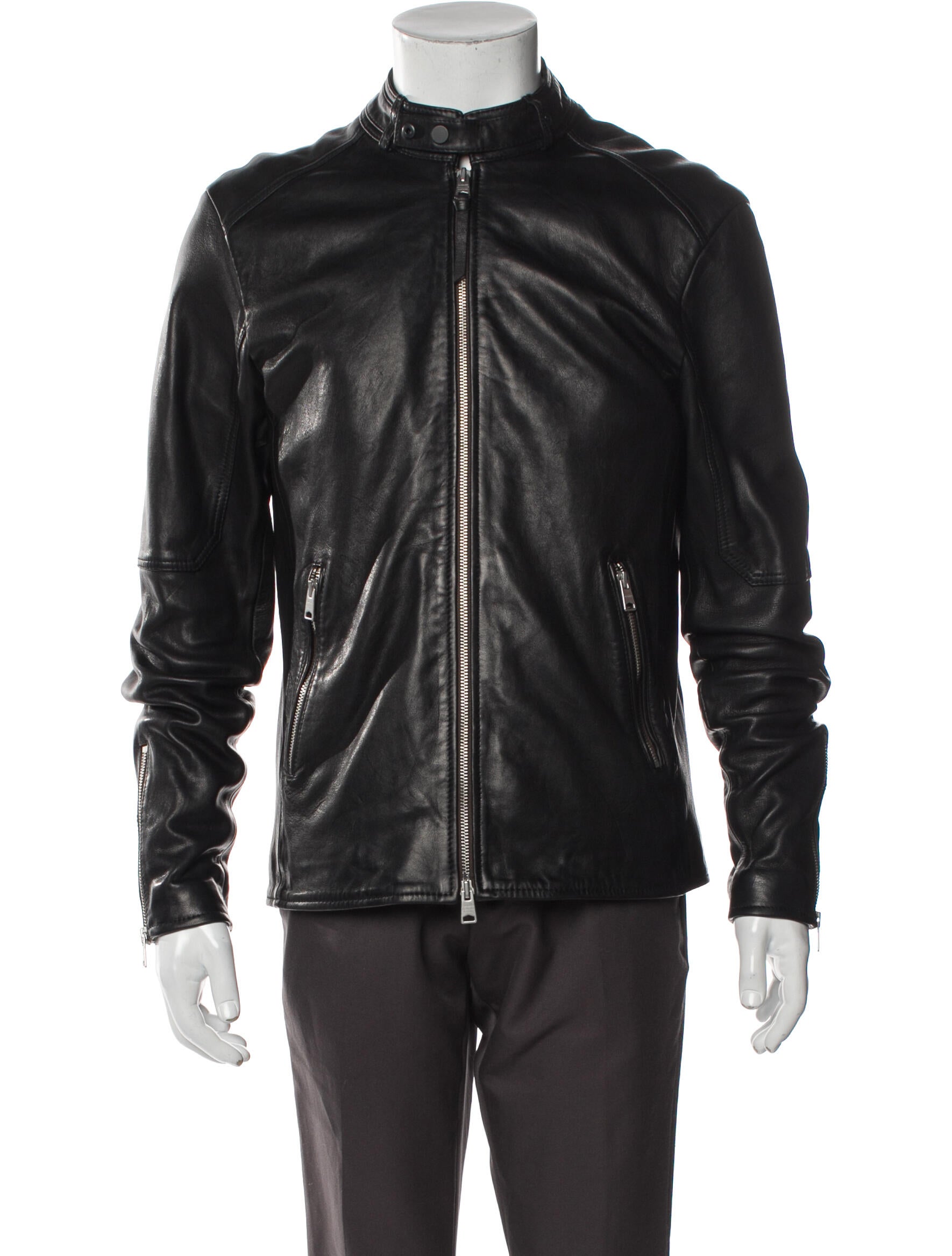 AllSaints Lamb Leather Moto Jacket