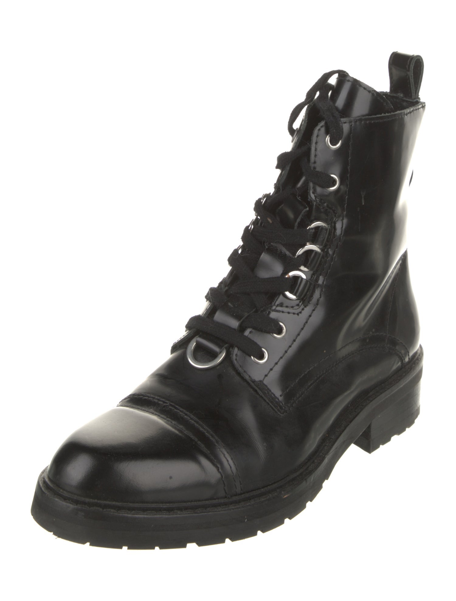 AllSaints Patent Leather Combat Boots