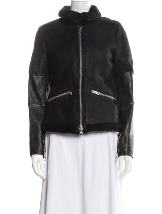 AllSaints Leather Fur Jacket