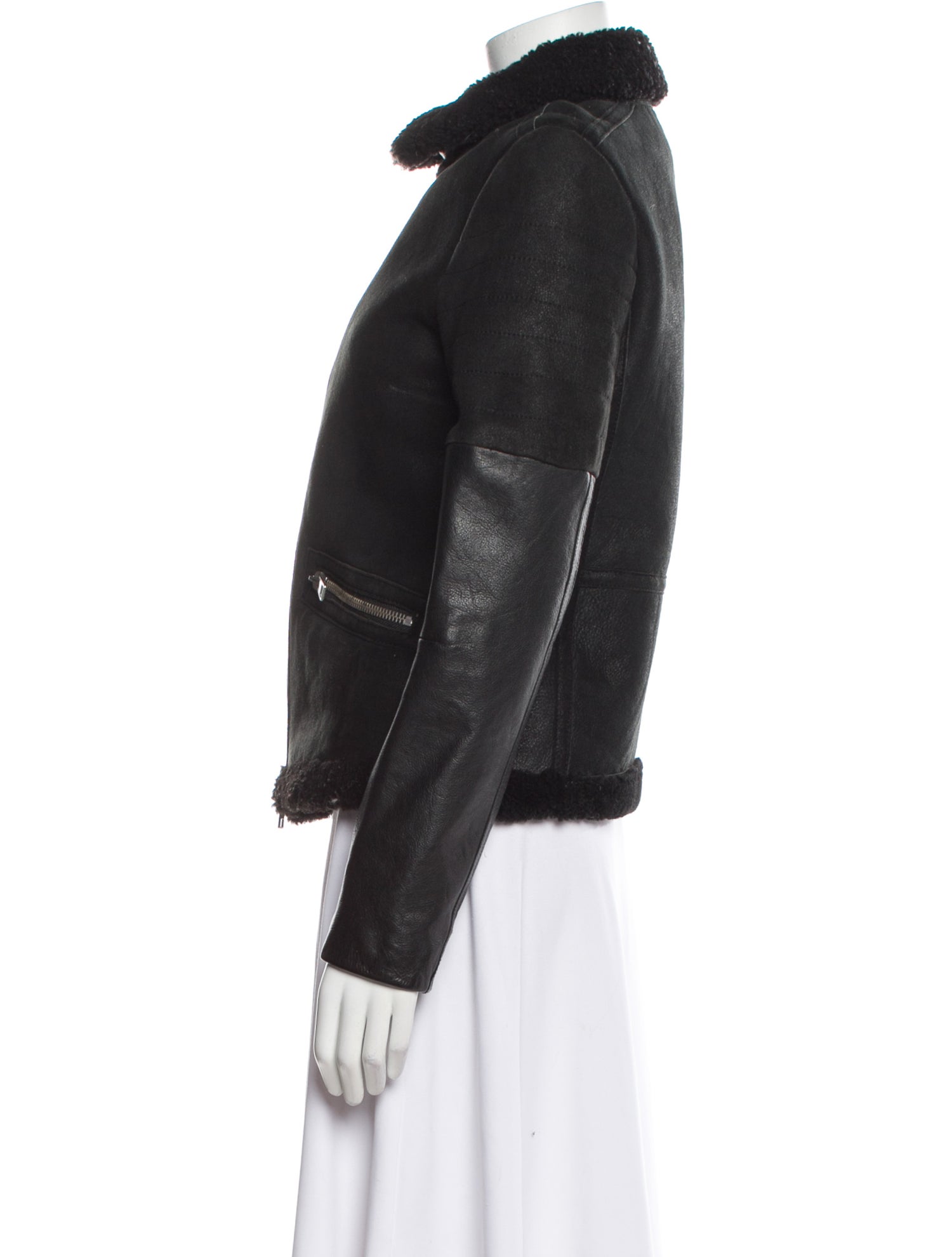 AllSaints Leather Fur Jacket