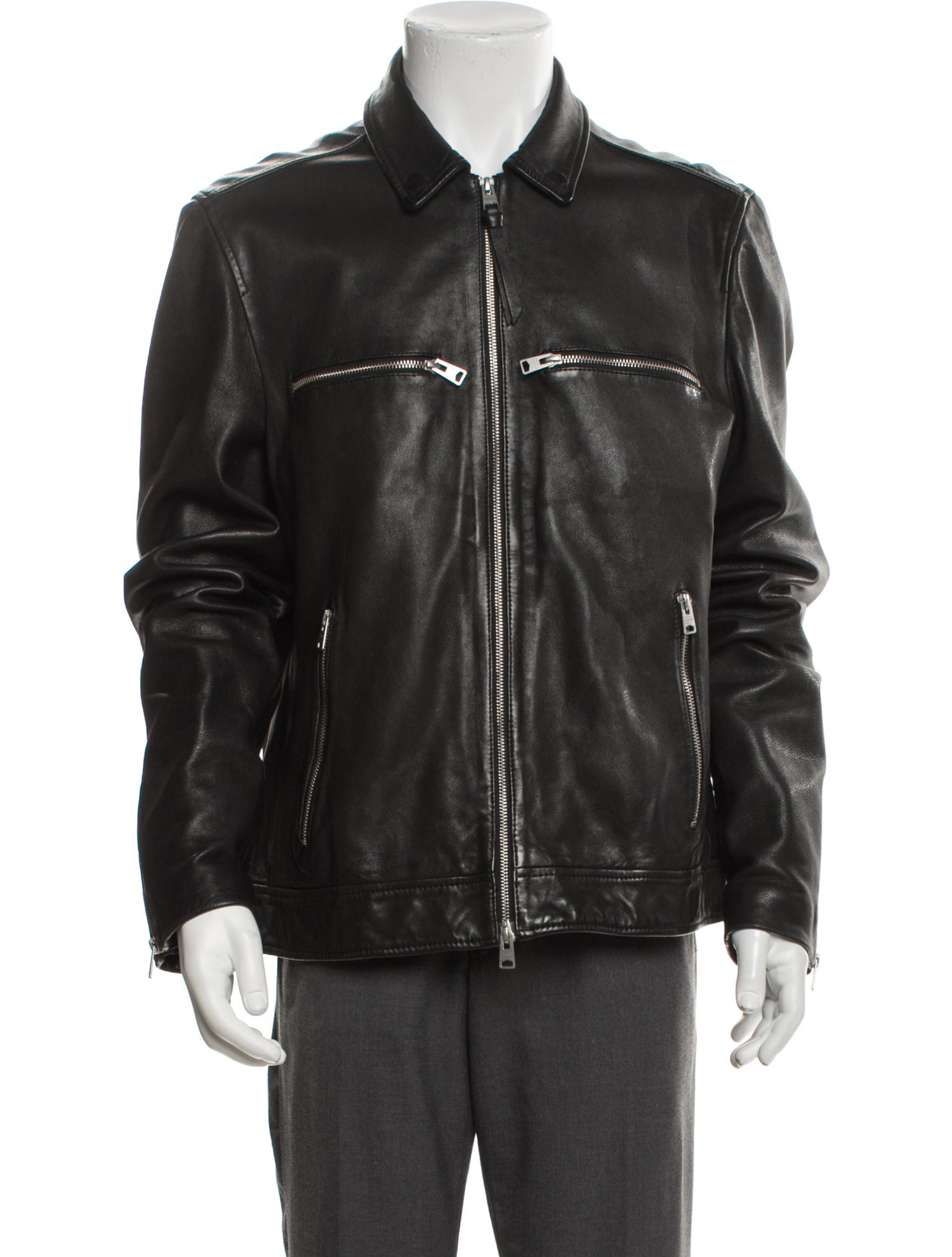 AllSaints Lamb Leather Moto Jacket