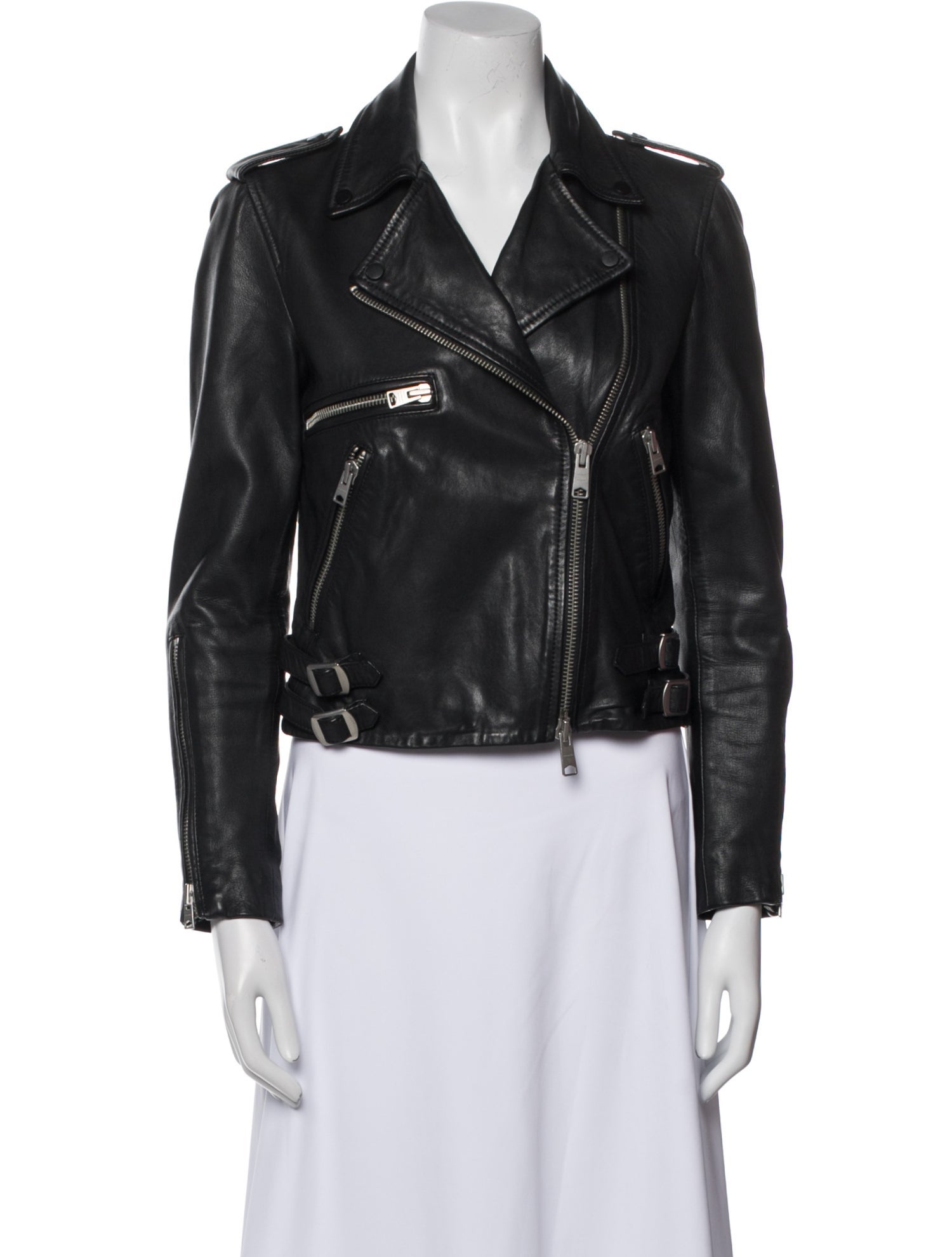AllSaints Lamb Leather Biker Jacket