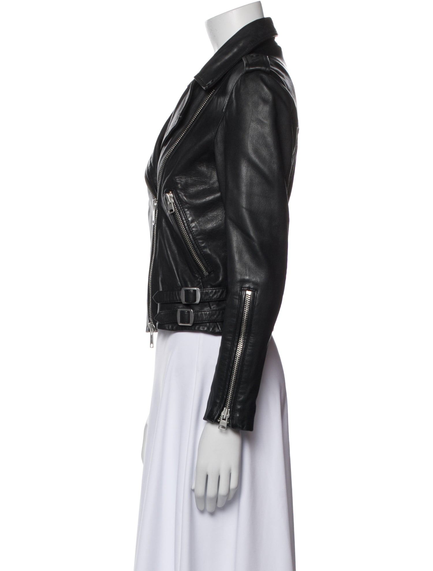 AllSaints Lamb Leather Biker Jacket