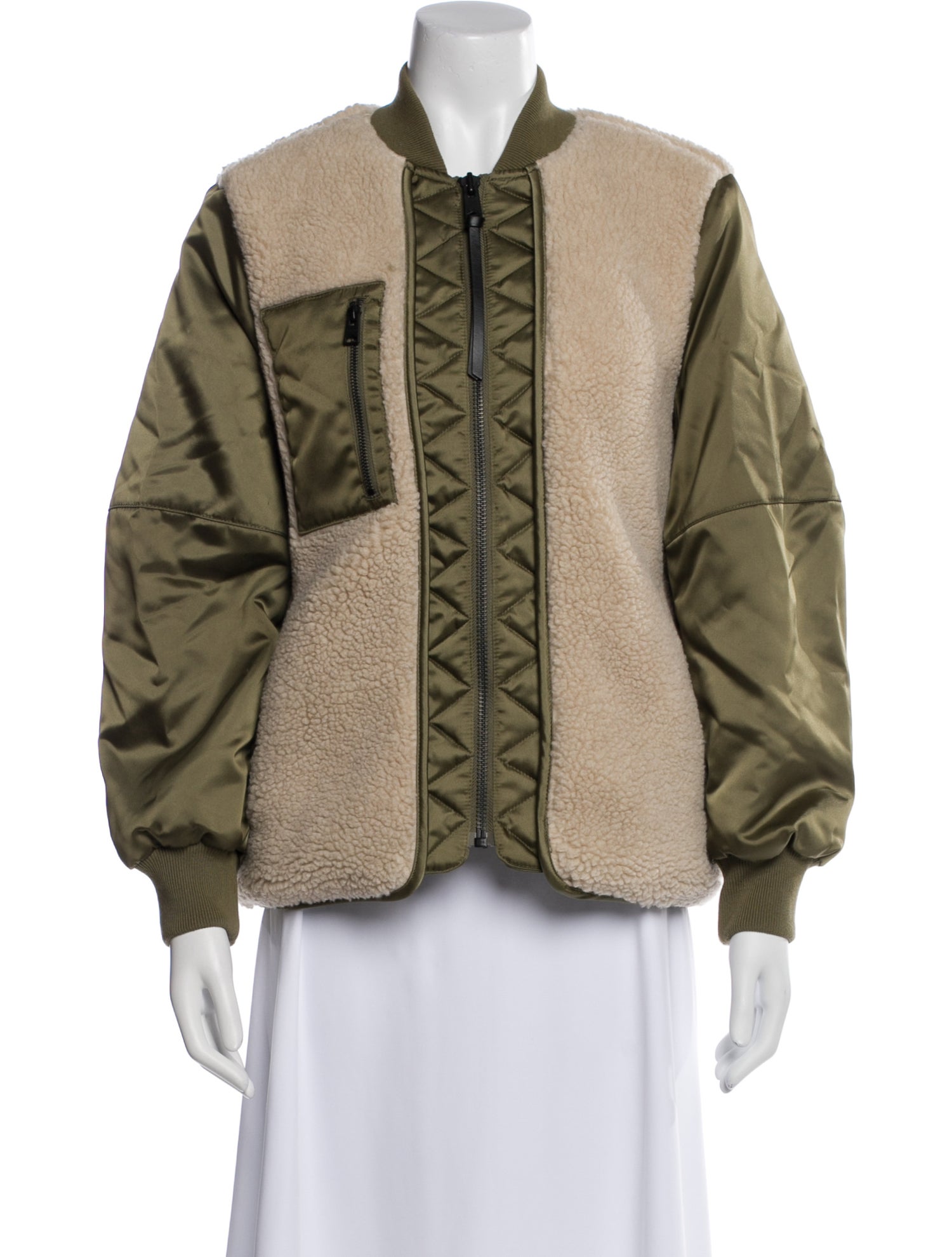 AllSaints Colorblock Pattern Bomber Jacket
