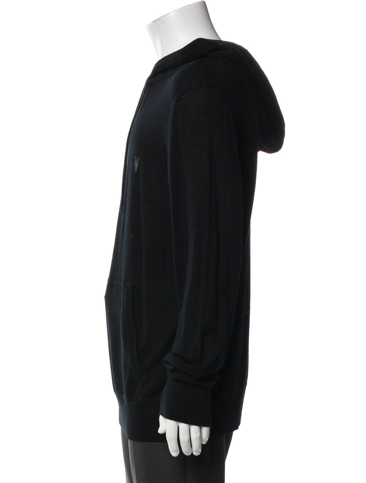 AllSaints Merino Wool Crew Neck Hoodie