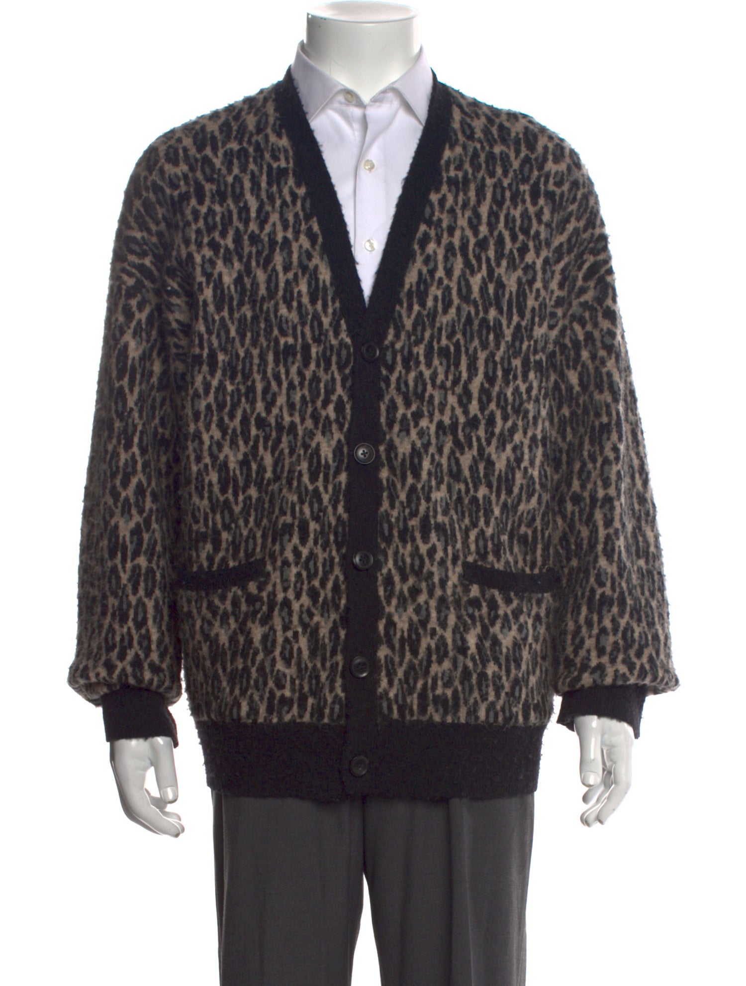 AllSaints Animal Print V-Neck Cardigan