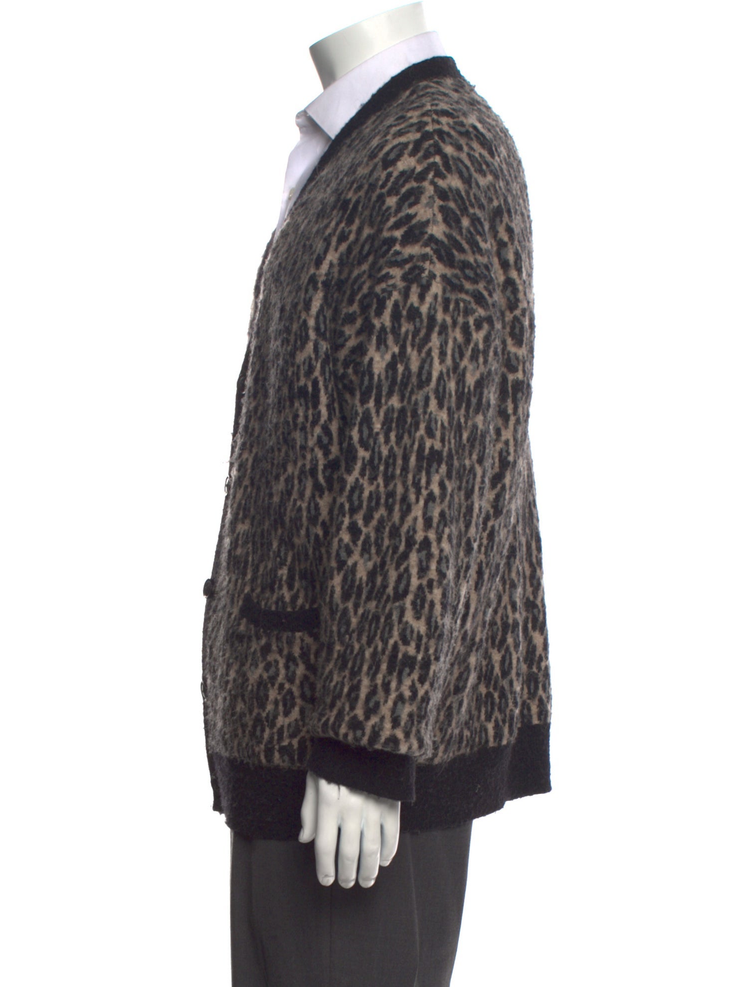 AllSaints Animal Print V-Neck Cardigan