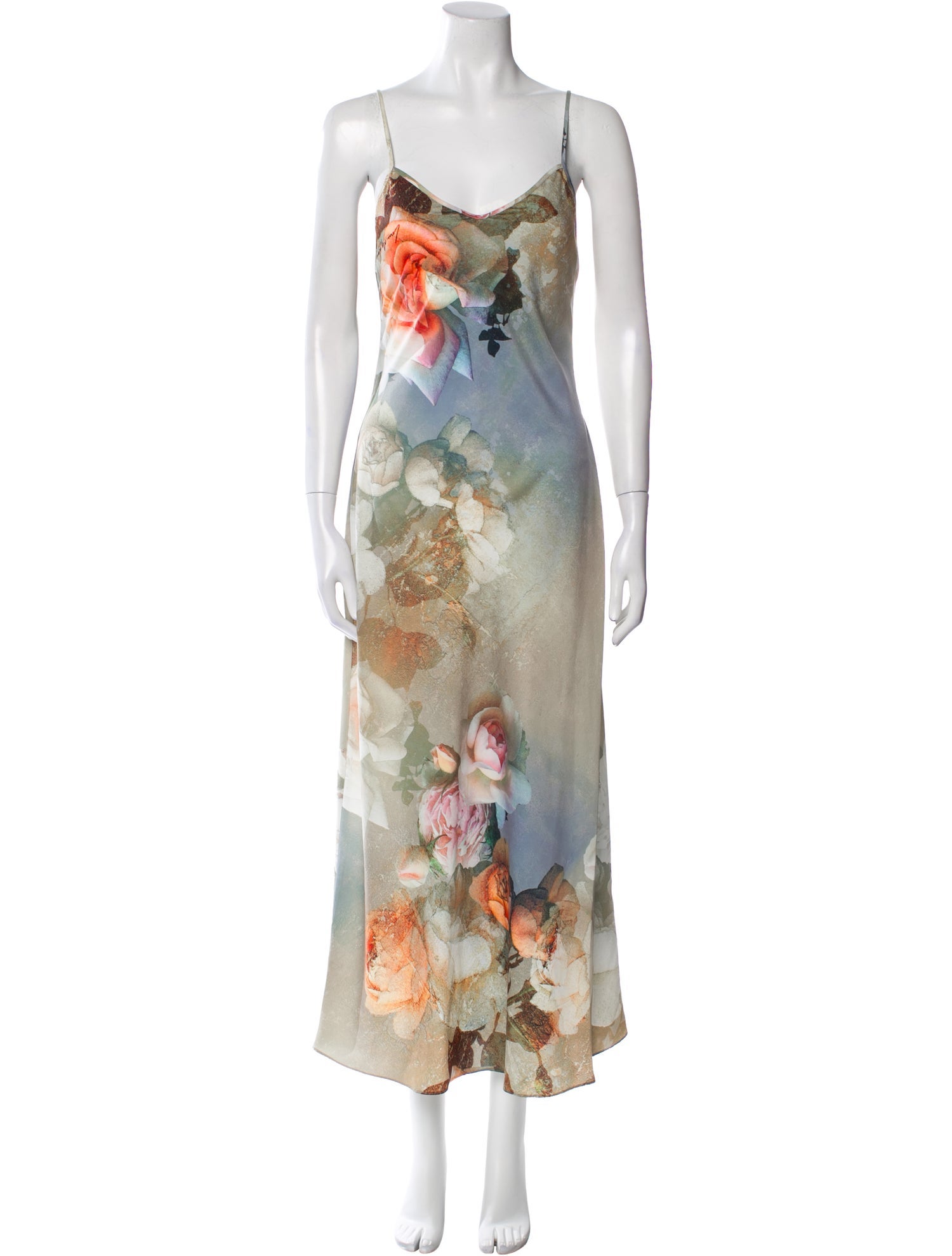 AllSaints Floral Print Long Dress