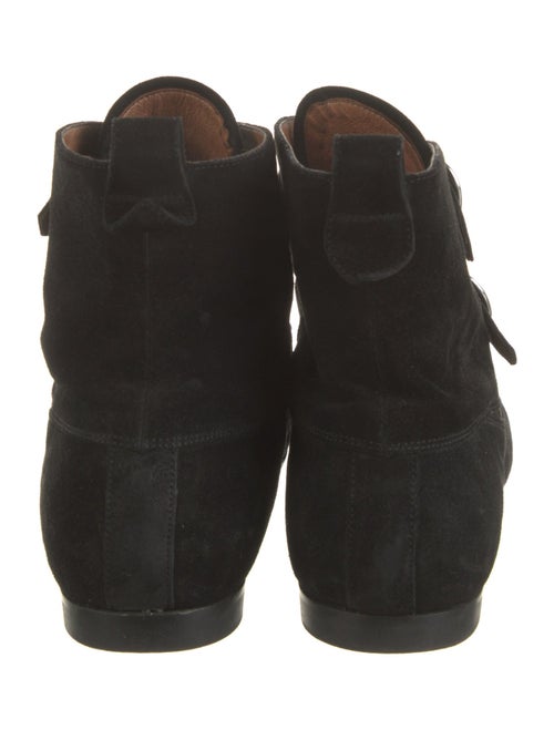 AllSaints Suede Embroidered Accent Lace-Up Boots