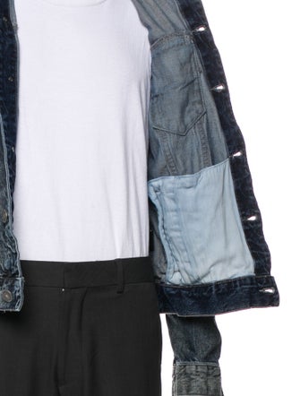 AllSaints Silk Graphic Print Denim Jacket