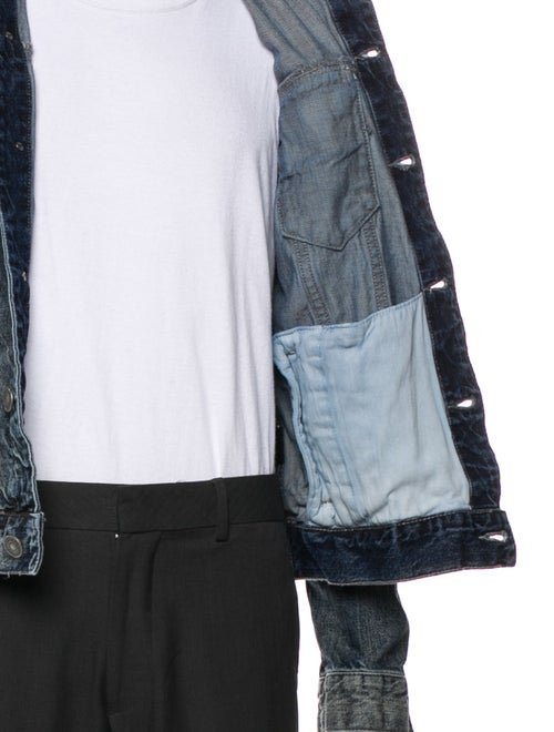 AllSaints Silk Graphic Print Denim Jacket