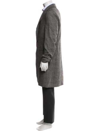 AllSaints Wool Plaid Print Overcoat