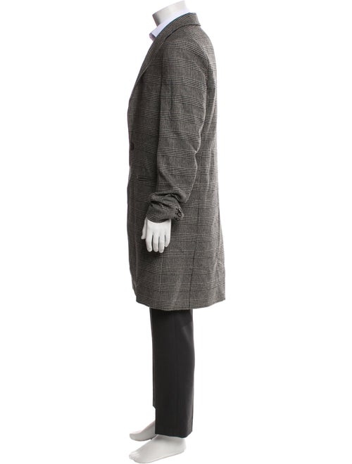 AllSaints Wool Plaid Print Overcoat