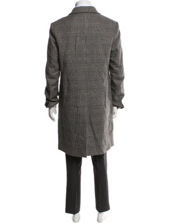 AllSaints Wool Plaid Print Overcoat