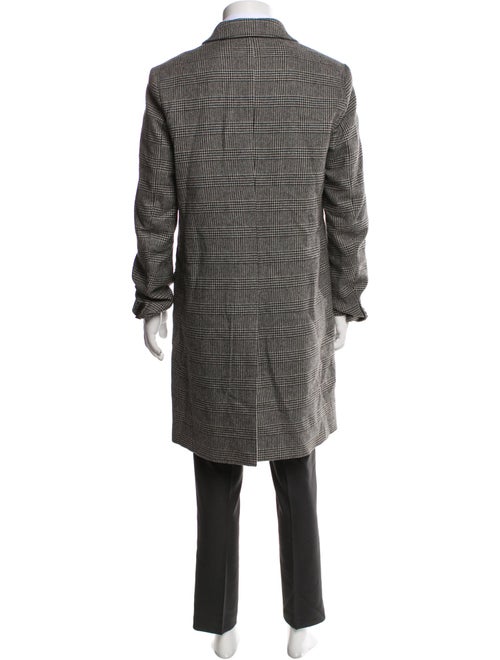 AllSaints Wool Plaid Print Overcoat