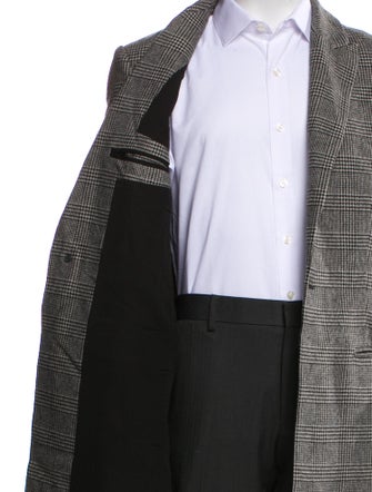 AllSaints Wool Plaid Print Overcoat