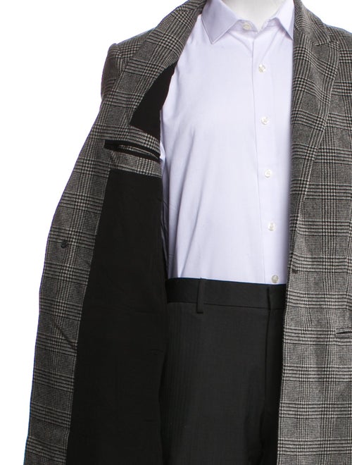 AllSaints Wool Plaid Print Overcoat