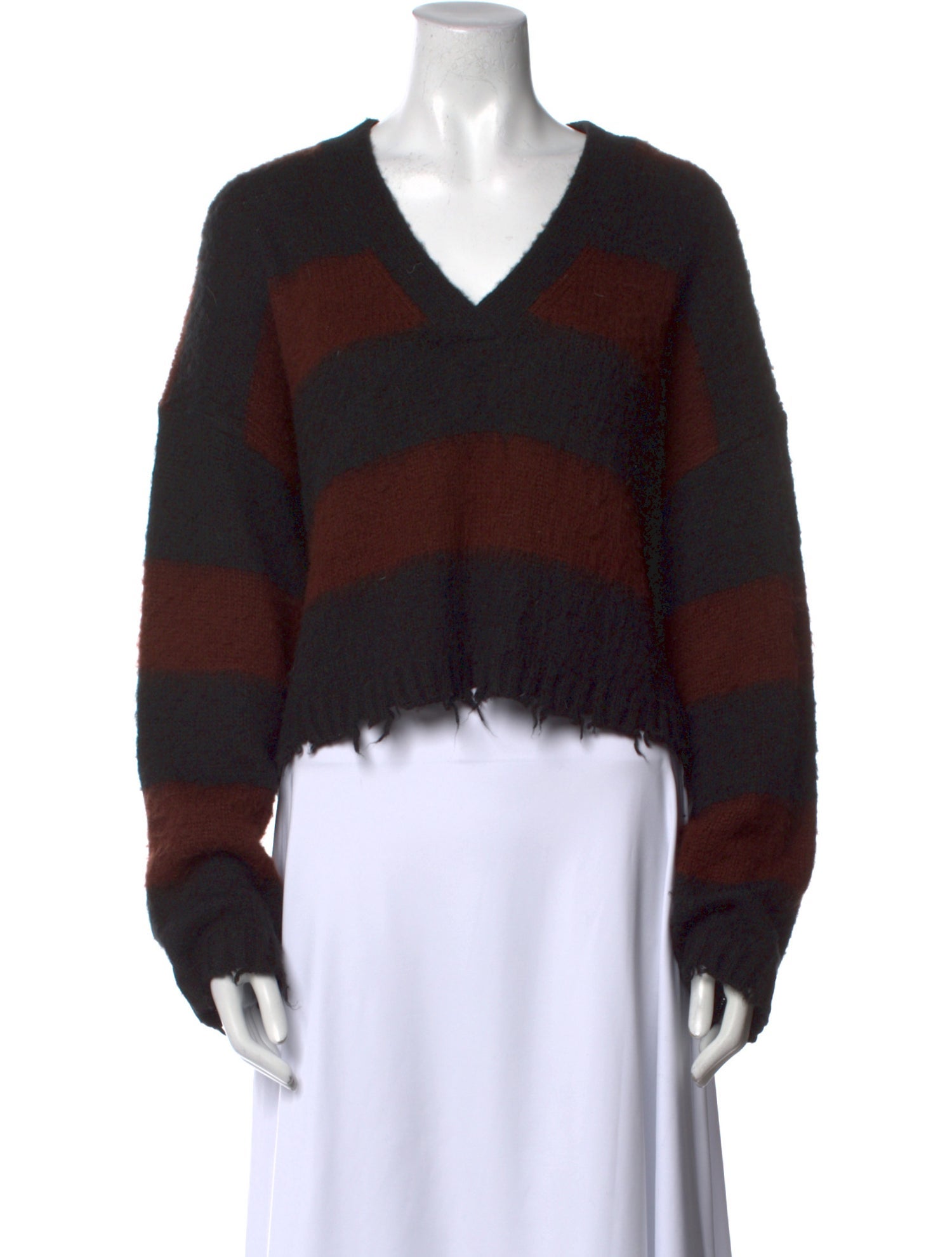 AllSaints Striped V-Neck Sweater