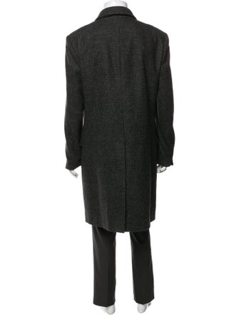 AllSaints Wool Plaid Print Overcoat