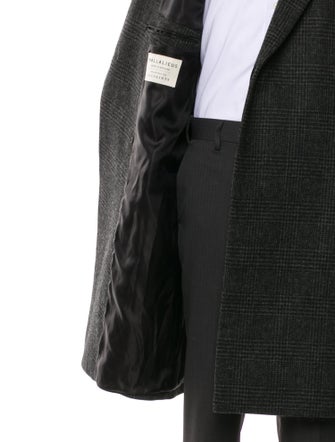 AllSaints Wool Plaid Print Overcoat