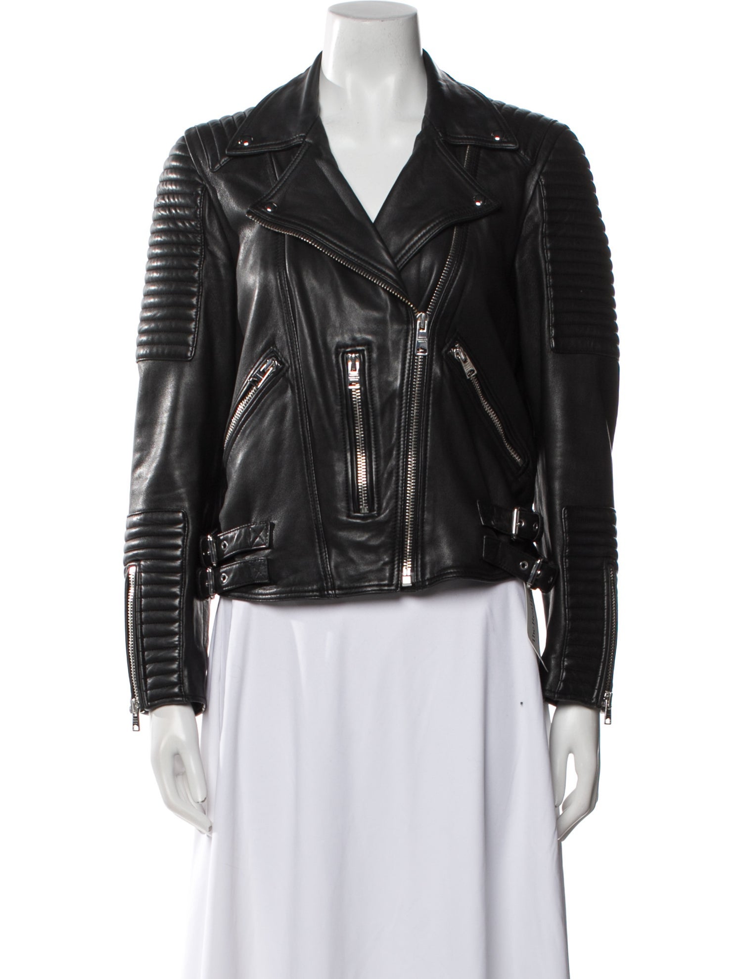 AllSaints Lamb Leather Biker Jacket