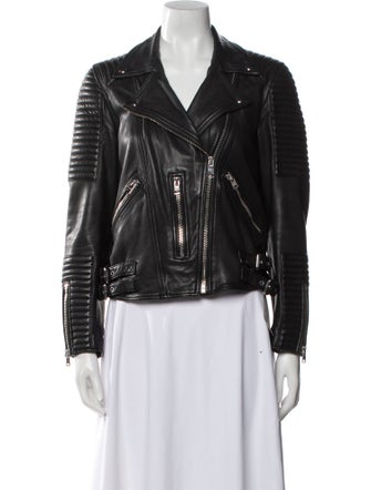 AllSaints Lamb Leather Biker Jacket