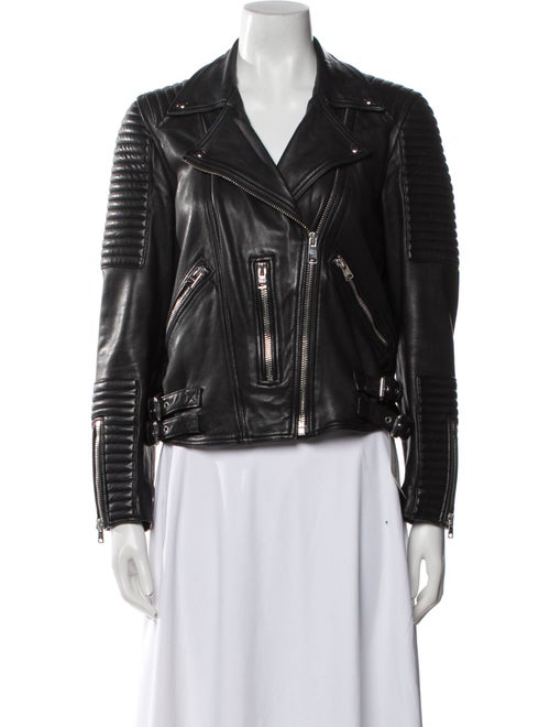 AllSaints Lamb Leather Biker Jacket