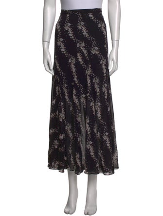 AllSaints Floral Print Long Skirt